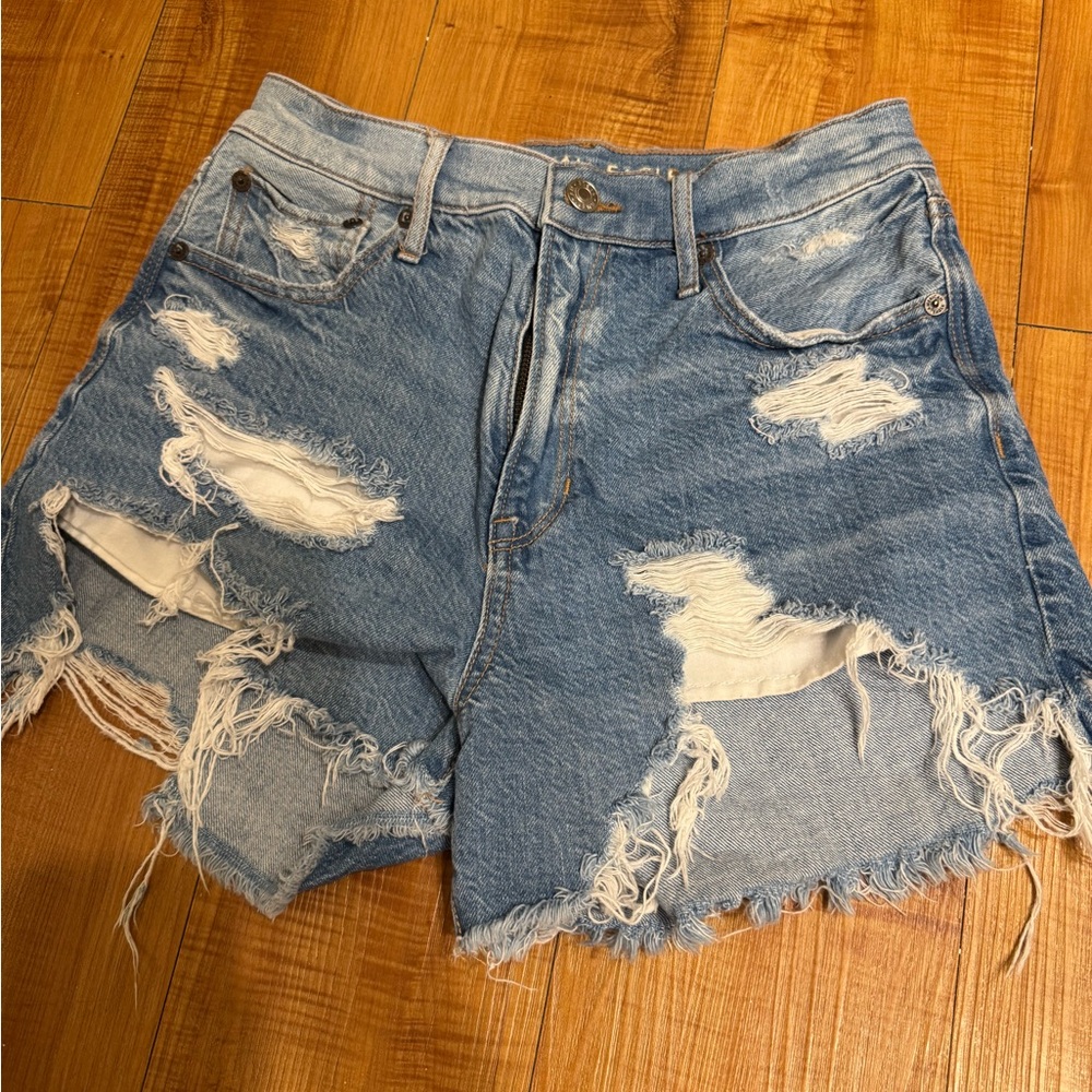 American Eagle Outfitters Ripped Blue Jean Shorts